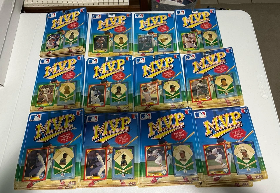 1990 MLB MVP Coleccionista Pin/Carta Serie Jugadores de Grandes Ligas Lote de 91 Nolan Ryan Foto 4 de 4