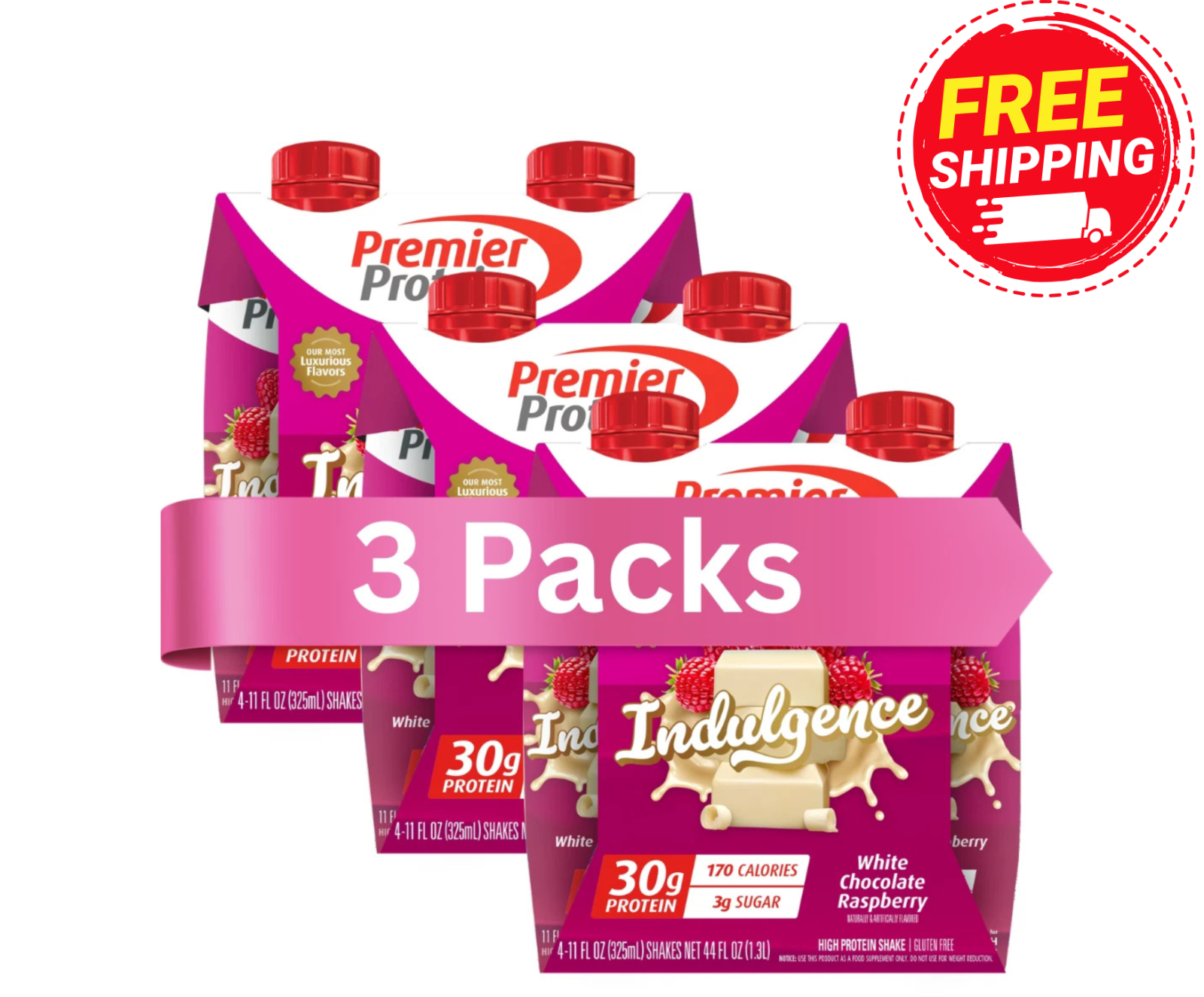 Premier Dk Raspberry Premier Protein Indulgence Protein Shake, White Chocolate Raspberry, 12 ...