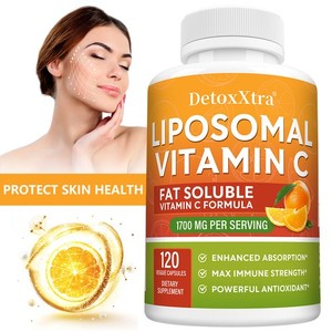 Liposome Vitamine C Capsules - 1700 mg - Protège la santé de la peau - ingrédients naturels