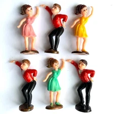 Lot of 6 - 1960'S WILTON SWINGERS DANCING TEENS CAKE TOPPERS