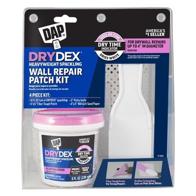 Dry Time Indicator Spackling Plaster Patch Kit Pink and White 8 oz