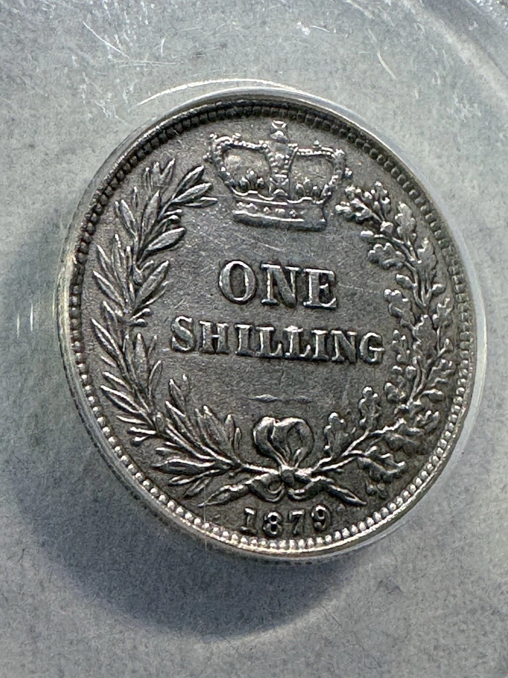 1879 Great Britain 1 Shilling Graded XF 40 Details Whizzed by ANACS - Image 2 of 4