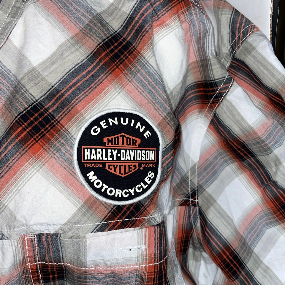 Camisa Harley Davidson Original Lata de Aceite a Cuadros Metal Abotonada Para Hombre XXL Agotada Foto 2 de 4