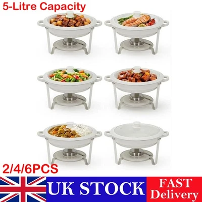 5L Chafing Dish Buffet Set of 2/4/6, Round Food Warmer for Party Wedding - Image 1 of 4
