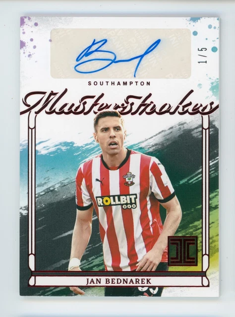 2024-25 Jan Bednarek Panini Impeccable Ruby Southampton Autogrammkarte 1/5