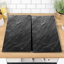 Set of 2 Glass Chopping Cutting Board Induction Ceramic Hob Cover Worktop Saver