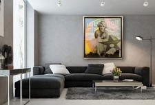 Steve Kaufman Marilyn Monroe Hollywood Star Unique Acrylic Screenprint on Canvas