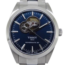 Tissot Gentleman Powermatic 80 Open Heart T127.407 Jp Ltd AT SS Blue 40mm A Rank