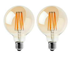 2x E27 LED Edison Vintage Bulb ST64 Dimmable Warm White 6W