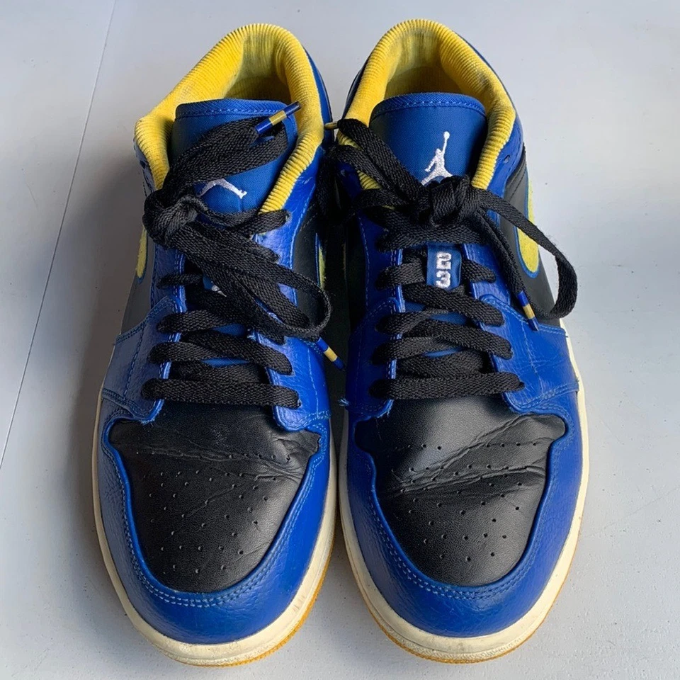 Nike Jordan 1 Retro Bajo "Laney" Para hombres 8.5 Azul Amarillo Tenis de Baloncesto Foto 4 de 4