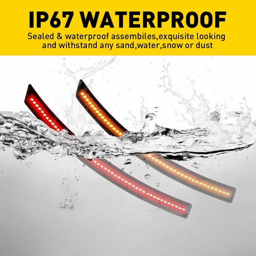 2SET Smoked Front & Rear LED Side Marker Lens Lights For 2014-2019 Chevrolet Cor - Picture 4 of 10