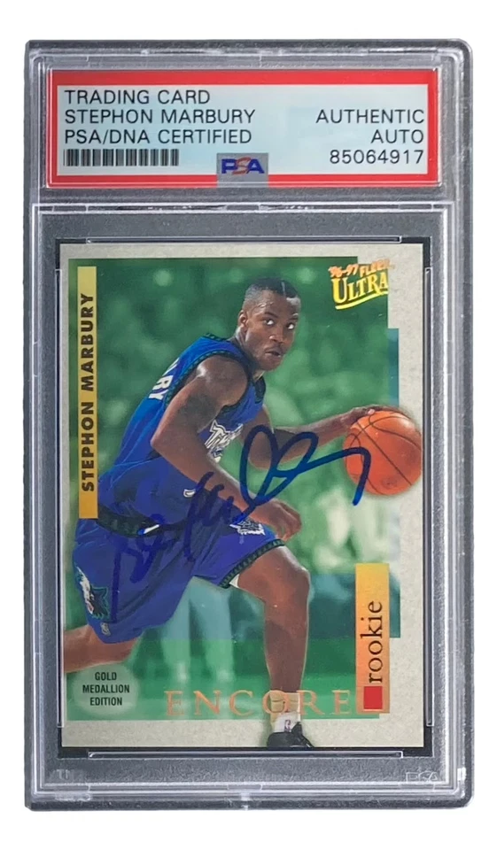 Stephon Marbury Signed 1997 Fleer #G-272 Timberwolves Rookie Card PSA/DNA - Image 4 of 4
