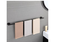 30 In. Wall Mounted Towel Bar in Stainless Steel Matte Black