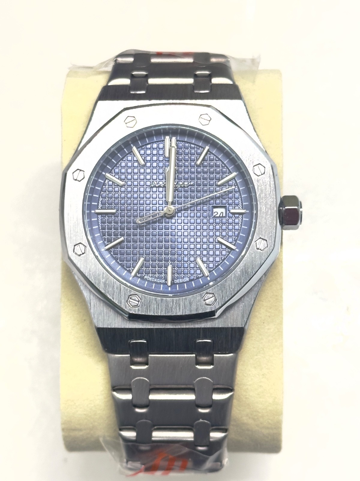 Montre homme dateur hexagonale luxe Poedagar cadeau idéal avec coffret