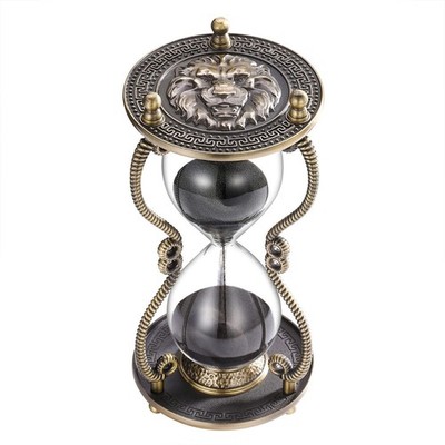 CNCJ Sand Timer 60 Minute Hourglass:Large Metal Lion Carved Sand Clock, Vinta...