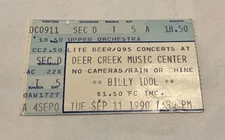 s….Billy Idol Deer Creek Music Center Tues Sept 11, 1990 7:30 pm Vintage