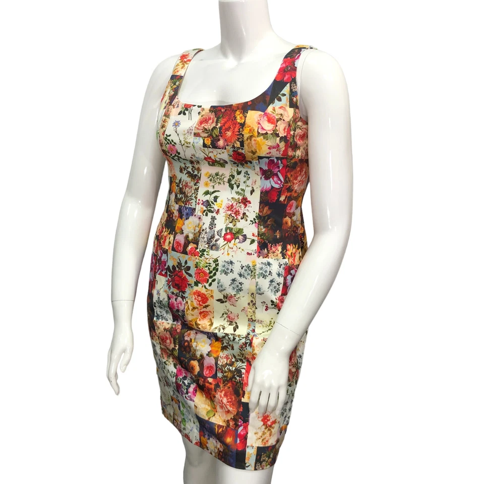 Vestido recto sin mangas floral trasero cremallera completa W by Worth para mujer talla 12 Y2K Foto 4 de 4