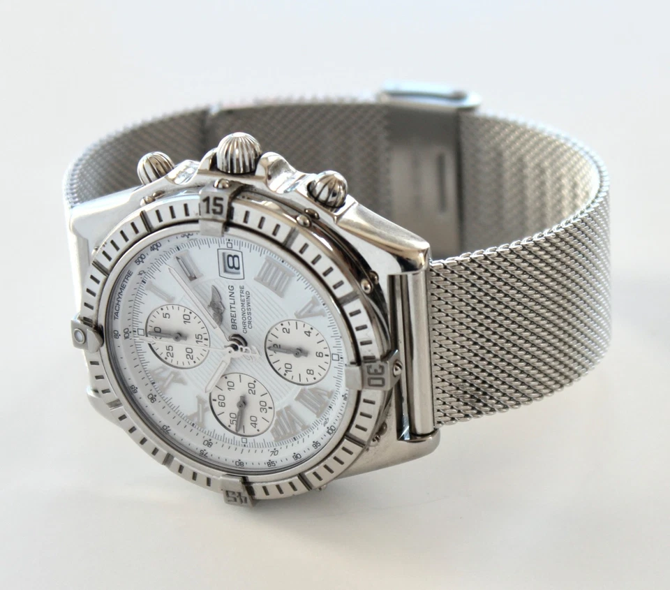 BREITLING Watch, A13355 CROSSWIND, 43mm automatic chronograph, WHITE dial, WOW! - Image 3 of 4