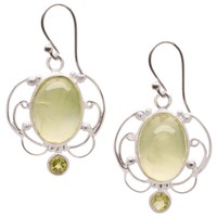 Prehnite And Peridot Sterling Earrings - August Birthstone on sale Prehnite And Peridot Sterling Earrings - August Birthstone on sale