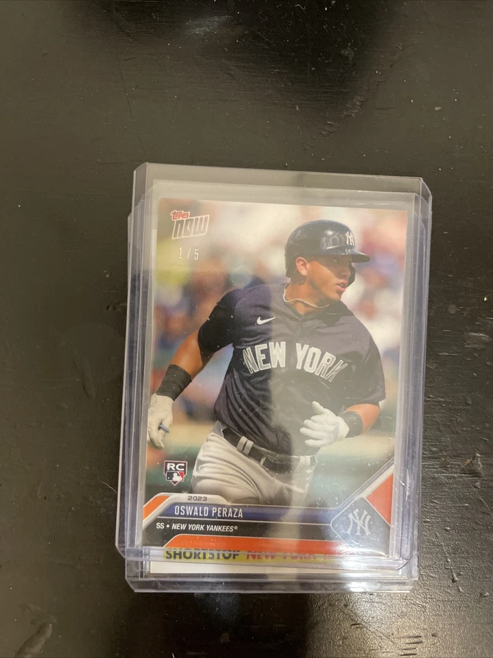 2023 TOPPS NOW ROAD TO OPENING DAY OSWALD PERAZA ROOKIE CARD RC PURPLE #1/5 - Image 2 of 2