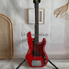 Vintage Relic Red Electric Precision Bass Guitar Mahogany Body Chrome Hardware