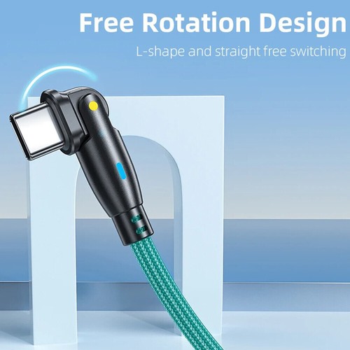 100W USB C to USB C Data Fast Charging Cable 180 Rotating Right Angle Braid Rope - 第 6/26 張圖片