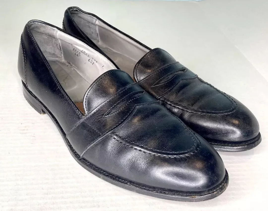 Alden 681 Full Strap Slip On Loafers Shoes Black Calfskin Leather Mens Size 13 A