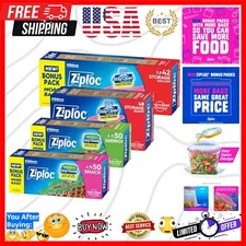 Variety Pack of 190 Resealable Food Storage Bags with Grip n Seal Technology