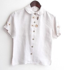 Children's costume blouse linen white embroidered size 134 by St. Peter costumes