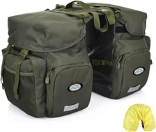 50L Bike Panniers, Waterproof Bicycle Commuting Bag Saddle Bags with Rain Cover,