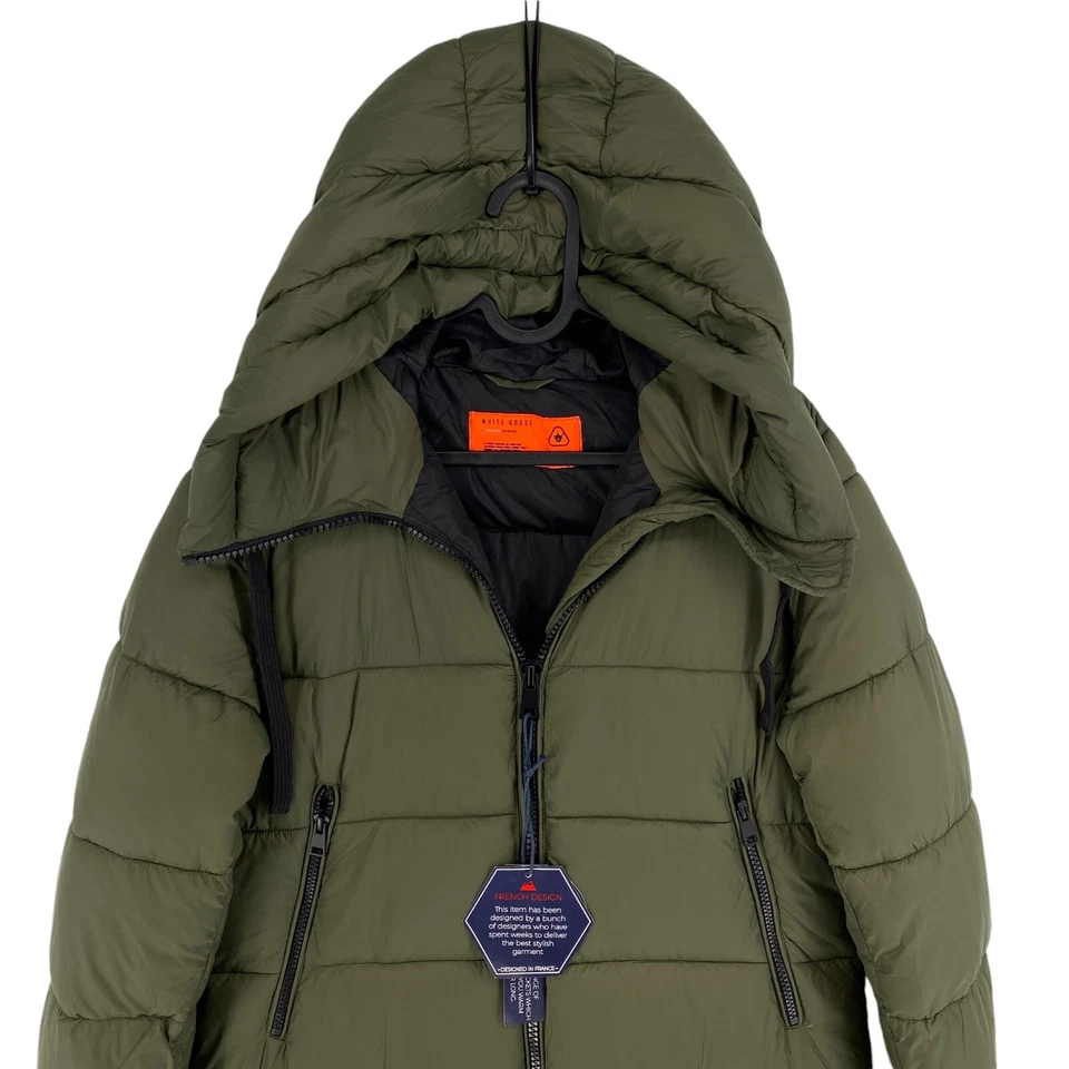 White Goose Women Dark Green Hooded Padding Jacket Coat Size M - Image 2 of 4