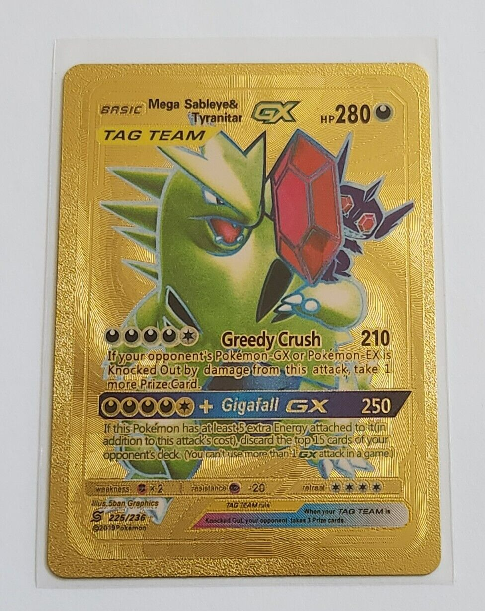 27 estilos pokemon ex gx mega sableye tyranitar aço metal