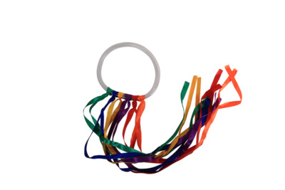 Langer (60 cm) Tanzring mit fließenden bunten Bändern Play Show Ballett Accessoire
