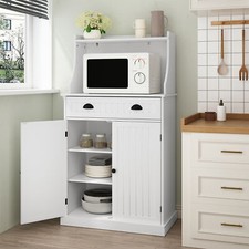 HLR-54" Kitchen Pantry Microwave Stand with Storage Cabinet Adjustable Shelves