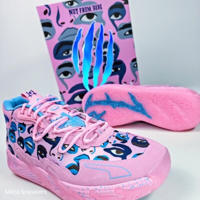 Puma MB.03 Men's US 14 Pink Blue Basketball LaMelo Ball Collab Kid Super NIB