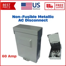 Ac Disconnect Box Electrical 60 Amp 120/240-volt Non-fuse Metallic Padlockable