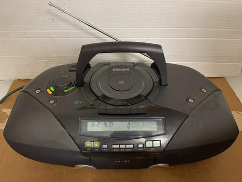 Philips AZ2035 CD Radio Cassette Player Digital Tuner Bass Reflex Stereo Boombox - Picture 2 of 9