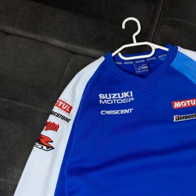 Suzuki MotoGP Sweatshirt Blue White Size XL Racing Pullover Motul