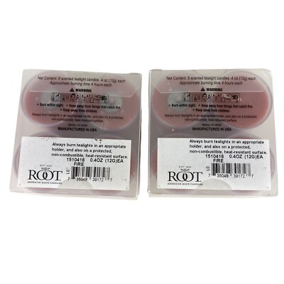 Root Tealights Amber Oud Birch Fire Elements 2 Packages Of 8 Beeswax Burns 4 hrs