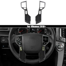 2x Carbon Fiber Steering Wheel Panel Cover Decor Trim Bezels For 4runner 2010+ 