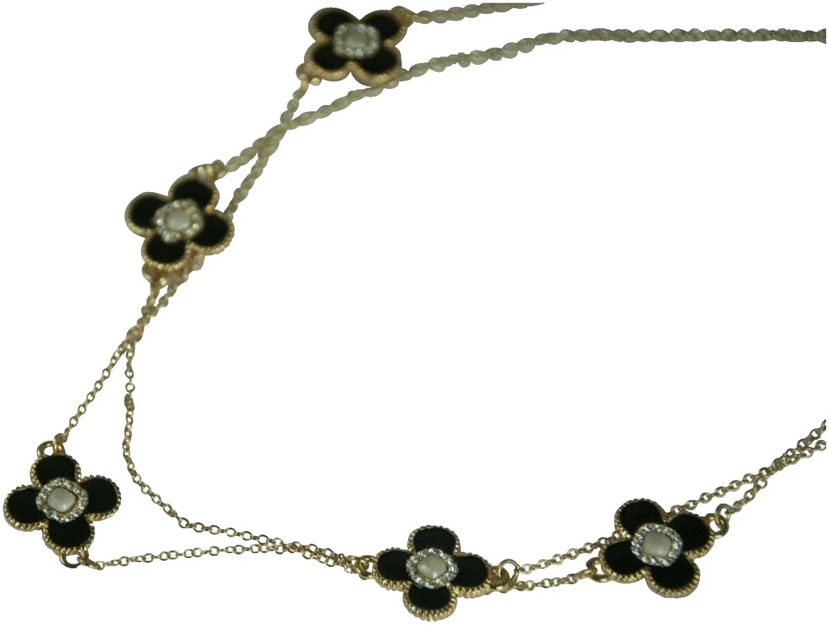 Pearl Enamel Black Fashion Necklaces & Pendants