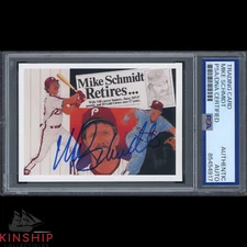 Mike Schmidt signed 1990 Upper Deck Trading Card PSA DNA Slab HOF Auto C4067
