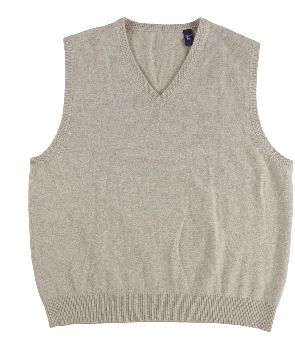 Tasso Elba Mens Cashmere Sweater Vest Beige XX Large