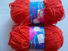 Spinrite Bouquet Palm Beach Terry cotton look yarn, red, lot of 2 