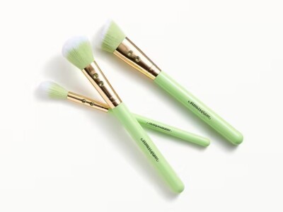 Slmissglam Green Trio Brush Set NEW Blending, Contour and Round Blusher 3 Pieces