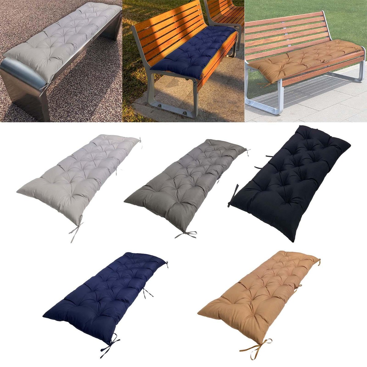 Rectangle Seat Cushion Pad Outdoor Loveseat Bench Seat Pad for