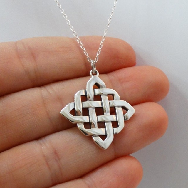 Celtic Knot Necklace 925 Sterling Silver Irish Love Knots Pendant