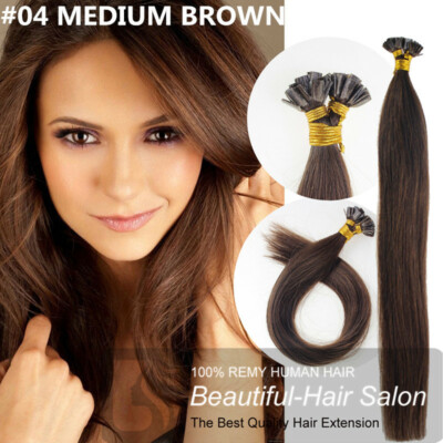 14''- 30inch Pre Bonded Flat Tip Keratin Remy Human Hair Extensions 1G thick hair