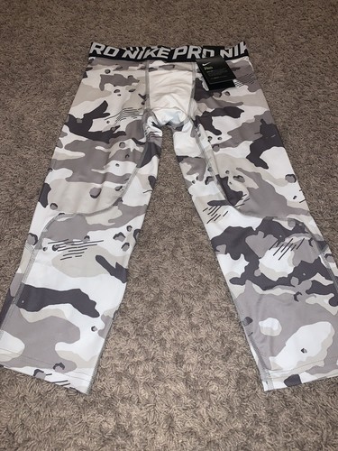 NWT Boys Nike Pro LARGE White Camo 3/4 