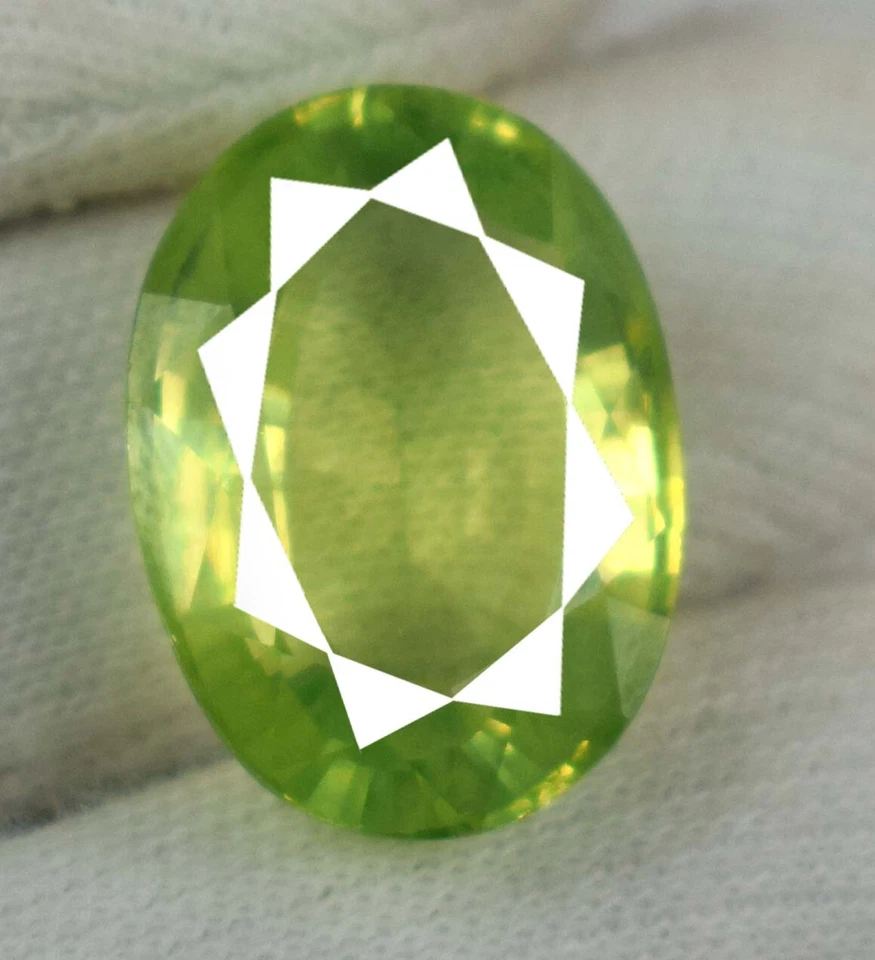 38.35 Karat Ovaler Pakistan Peridot Lose Edelstein Natur Zertifiziert L9867 Sehr - Bild 2 von 4